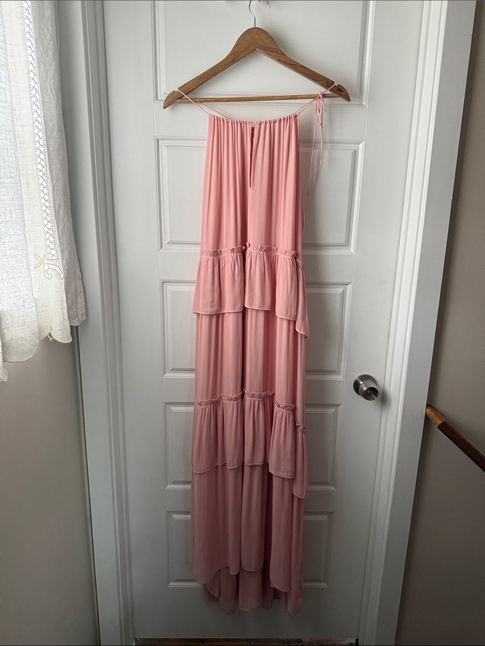 LOFT Blush Pink Tiered Maxi Dress